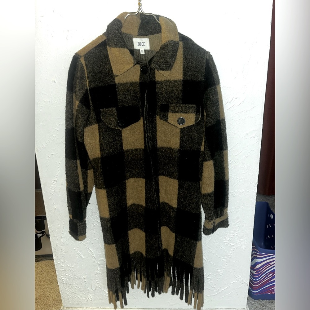 Buckle plaid jacket